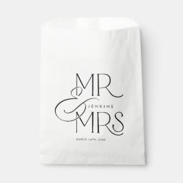 Bolsa De Papel Elegante Sr. y Sra. Boda Personalizada
