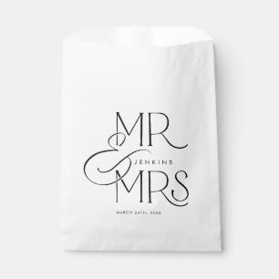 Bolsa De Papel Elegante Sr. y Sra. Boda Personalizada