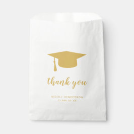 Bolsa De Papel Elegante tapón de oro y blanco de graduación graci