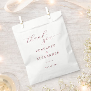 Bolsa De Papel Elegante Tarjeta de Agradecimiento Granate