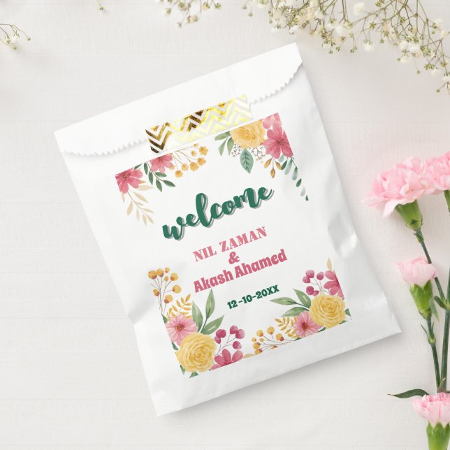 Bolsa De Papel Elegante Tarjeta de Invitación Floral Doble para B (Sellado)