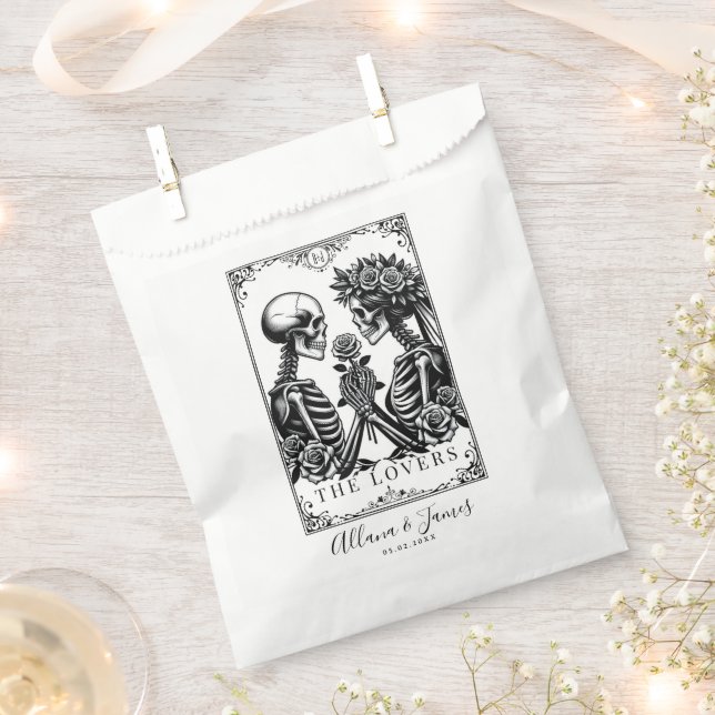 Bolsa De Papel Elegante Tarot gótico negro y blanco (Cortado)