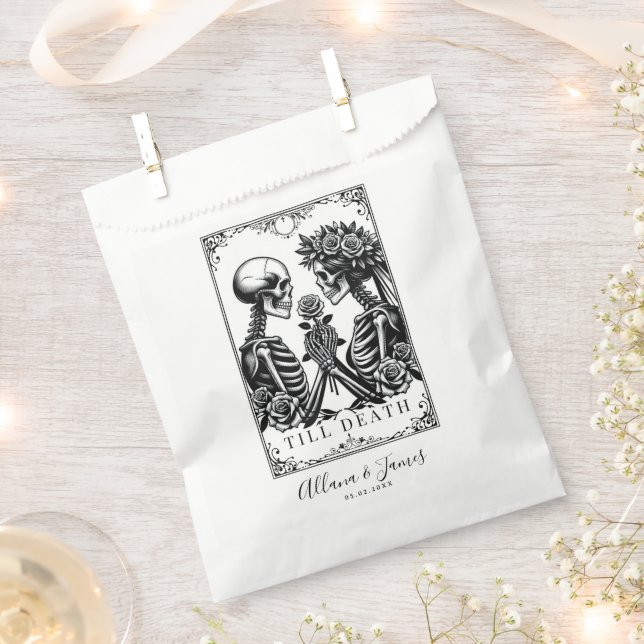 Bolsa De Papel Elegante Tarot gótico negro y blanco (Cortado)