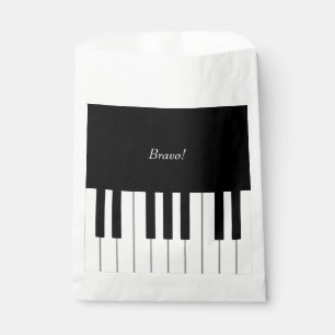 Bolsa De Papel Elegante Teclado Piano Nombre y mensaje personaliz