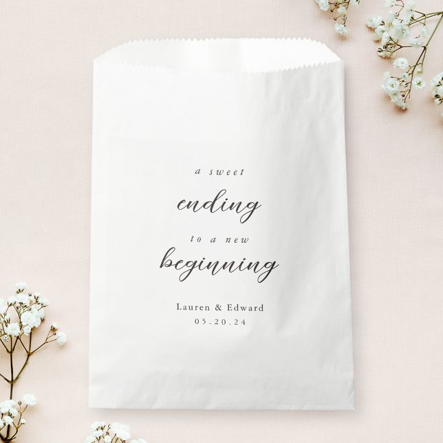 Bolsa De Papel Elegante Un Dulce Final para un Nuevo Comienzo Bod (Subido por el creador)
