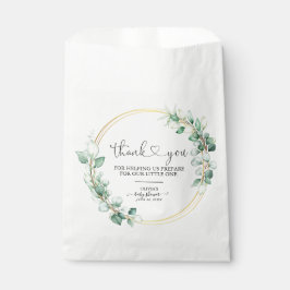 Bolsa De Papel Elegante vegetación Eucalyptus Baby Shower Gracias
