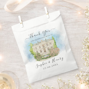 Bolsa De Papel Elegante Venue Fountain Boda Gracias