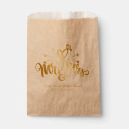Bolsa De Papel Elegante Vintage Gold Script MR y MRS Boda
