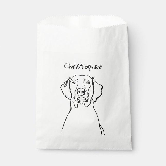 Bolsa De Papel Elegante Weimaraner: Tu texto, tu estilo (Anverso)