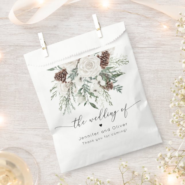 Bolsa De Papel Elegante y elegante boda de invierno (Cortado)