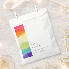 Bolsa De Papel Elegante y minimalista Boda del arcoiris del orgul