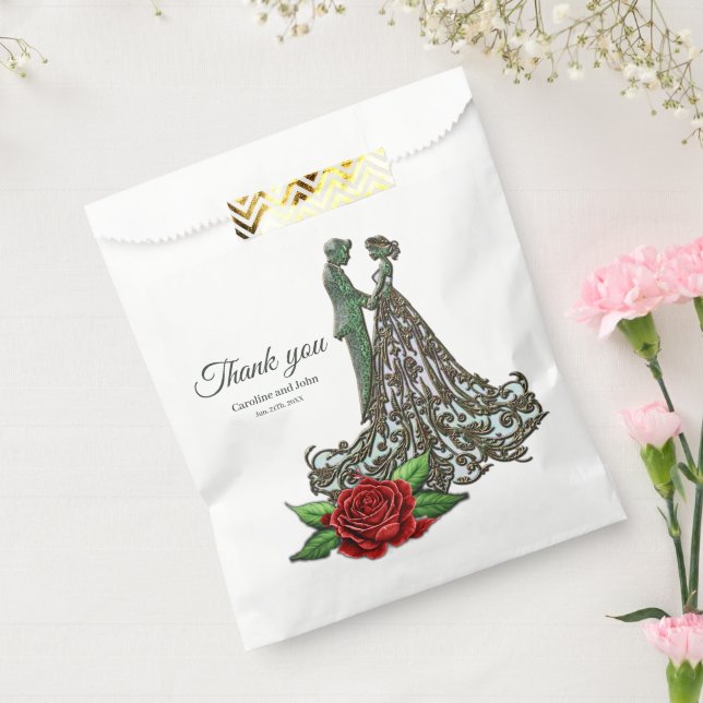 Bolsa De Papel Elegante y romántico diseño vintage. (Sellado)