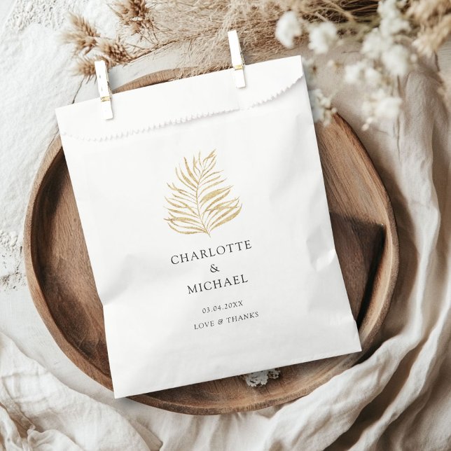Bolsa De Papel Elegantes Bodas de tendencia de plantas (Elegant Plant Trending Weddings Favor Bag with your name and dates.)