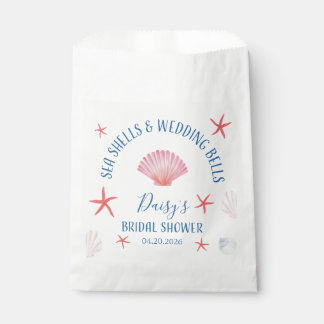 Bolsa De Papel Elegantes conchas marinas y campanas de boda Ducha