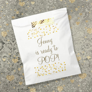 Bolsa De Papel Elegantes Corazones de Oro Listos para Estallar Sh