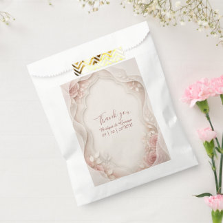 Bolsa De Papel Elegantes flores en capas de rosa de vitela para b