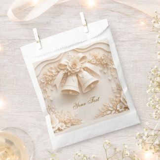 Bolsa De Papel Elegantes Hochzeitsdesign mit Glocken und Rosen