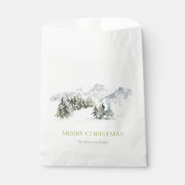 Bolsa De Papel Elegantes Navidades de la montaña de invierno