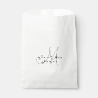 Bolsa De Papel Elegantes Nombres De Monogramas Gracias Boda