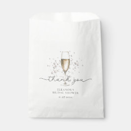 Bolsa De Papel Elegantes Perlas y Prosecco Ducha Bridal Gracias