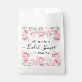 Bolsa De Papel Elegantes Rosas de acuarela ducha de novia