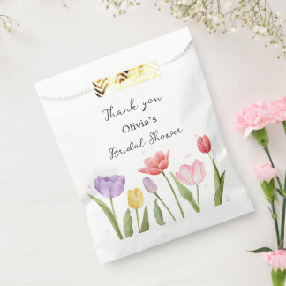 Bolsa De Papel Elegantes tulipanes en acuarela para despedida de 