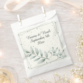 Bolsa De Papel Elegantes y románticas hojas verdes y polvorientas