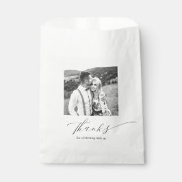 Bolsa De Papel Elegat Calligraphy Photo Boda Gracias