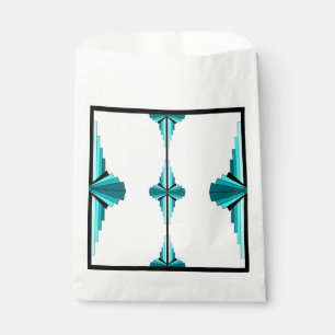Bolsa De Papel Elementos Art Deco en verde verde azulado