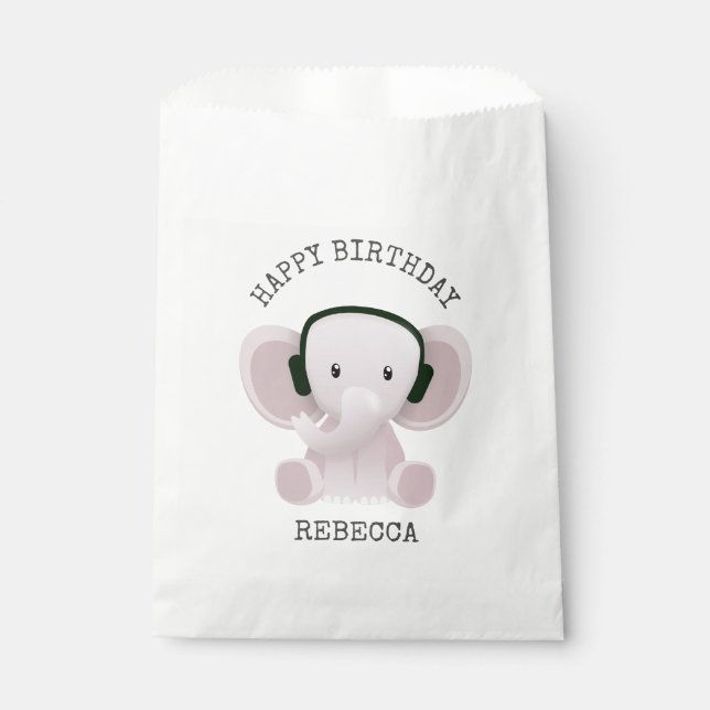 Bolsa De Papel Elephant ama la música (Anverso)