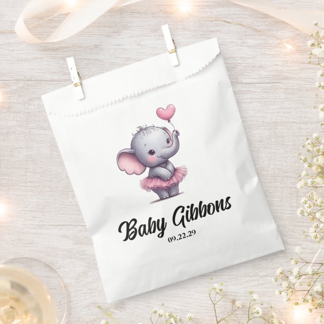 Bolsa De Papel Elephant Baby Shower (Cortado)