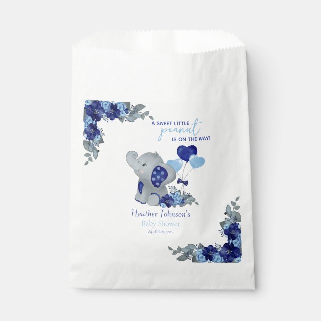Bolsa De Papel Elephant Boy Baby Shower (Anverso)