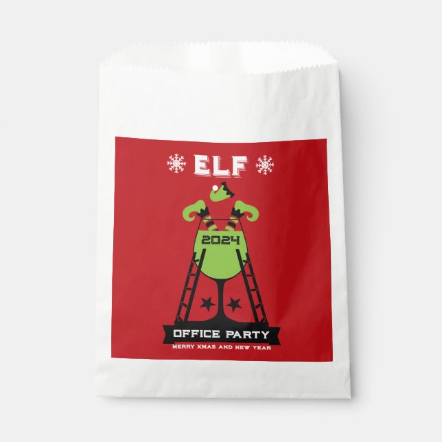 Bolsa De Papel Elf Xmas Fiesta (Anverso)