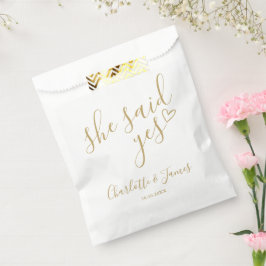 Bolsa De Papel Ella dijo que sí Fiesta de compromiso elegante dor