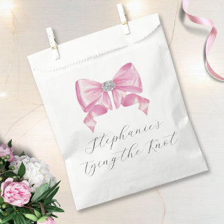 Bolsa De Papel Ella está atando el nudo Rosa Arco Nupcial Despedi