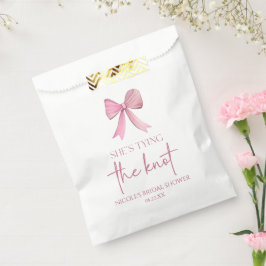 Bolsa De Papel Ella está atando la ducha de novias rosada Knot