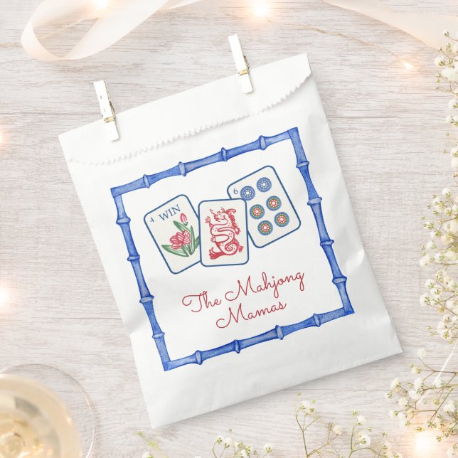 Bolsa De Papel Embalse de agua Mahjong Tiles y Bows (Cortado)