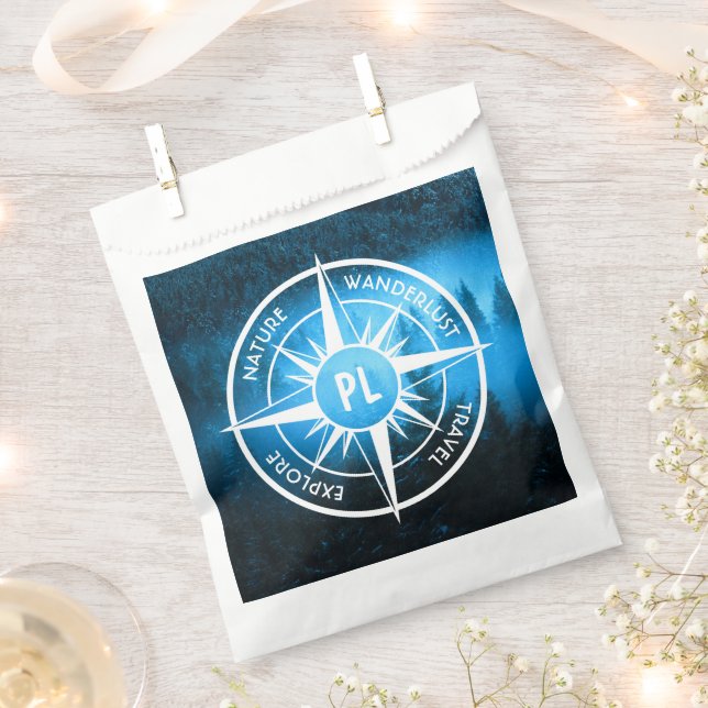 Bolsa De Papel Emblema de la estrella de la brújula monograma nie (Cortado)