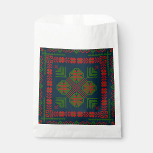 Bolsa De Papel Embroideric palestino Tatreez color verde rojo 5 P