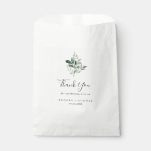 Bolsa De Papel Emerald Greenery Gracias Boda