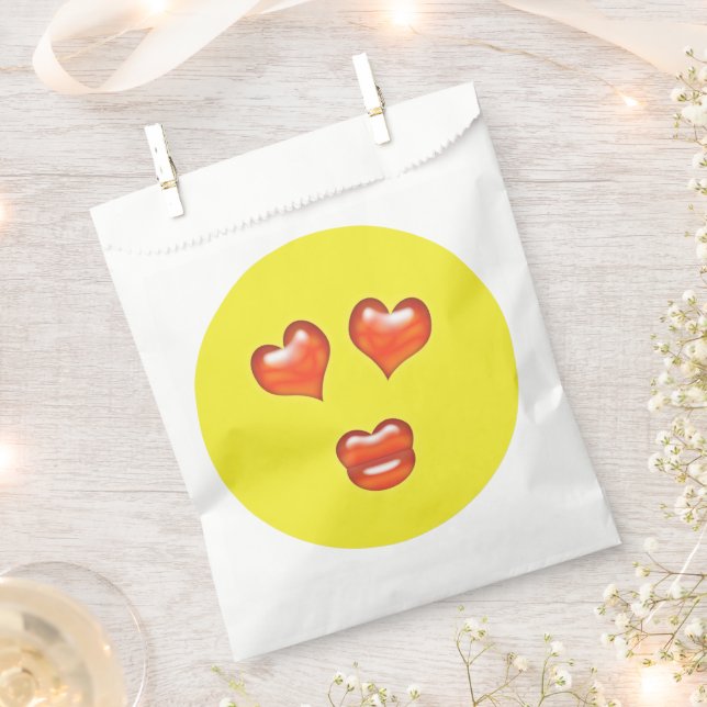 Bolsa De Papel Emoji de amor (Cortado)