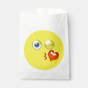 Bolsa De Papel Emoji de amor del corazón del beso soplado