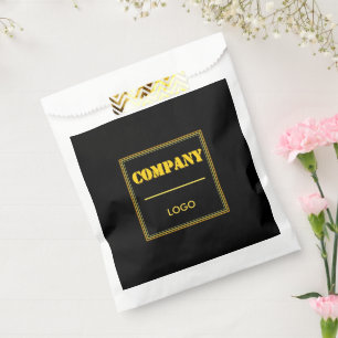 Bolsa De Papel Empresa personalizada negra moderna personalizada