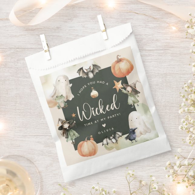 Bolsa De Papel Enchanting Wiches Kids Halloween Birthday (Cortado)