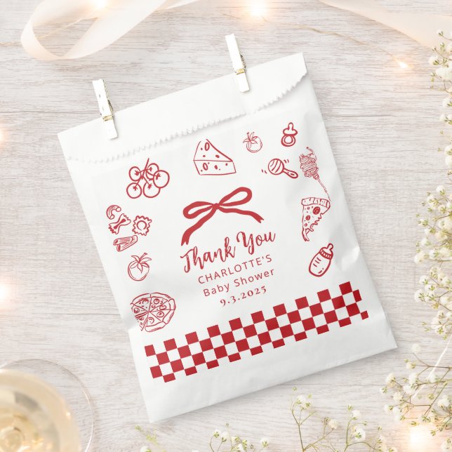 Bolsa De Papel Entrega especial Cumpleaños de bebé con lazo capri (Cortado)