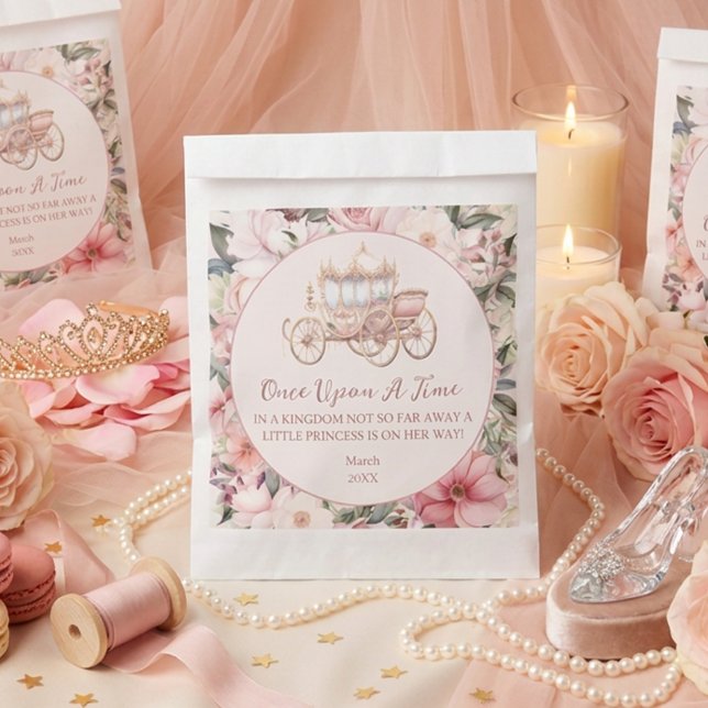 Bolsa De Papel Érase una Vez Fiesta de Bebé Princesa Rosa (Subido por el creador)