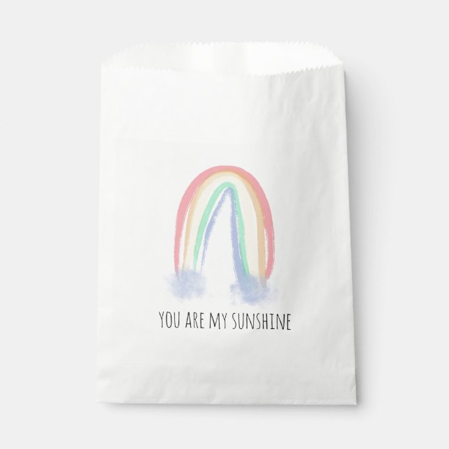 Bolsa De Papel Eres mi sol acuarela pintada arcoíris (Anverso)