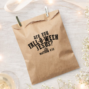 Bolsa De Papel ¿Eres Otoño-O-Ween Jesús Cristiano Halloween