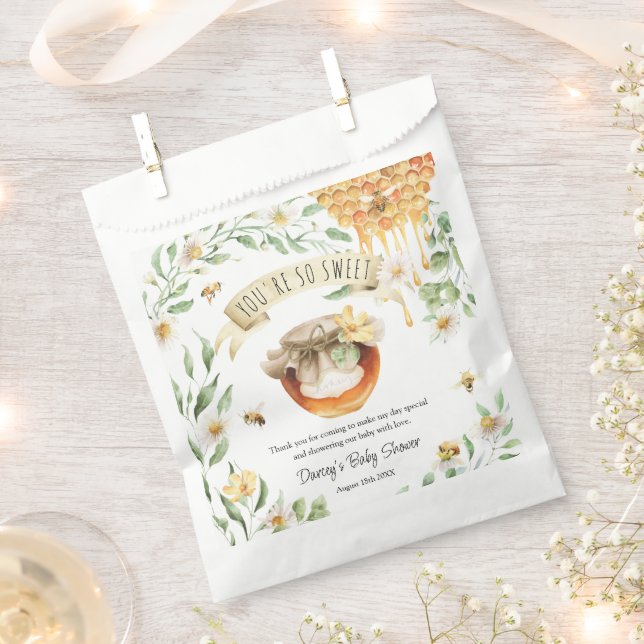 Bolsa De Papel Eres tan dulce HoneyBee gracias Baby Shower (Cortado)