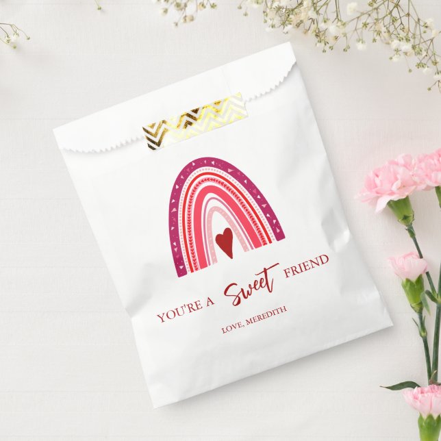 Bolsa De Papel Eres un dulce amigo Valentine Boho Rainbow (Sellado)